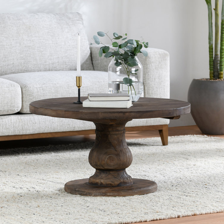 Solid wood store pedestal coffee table